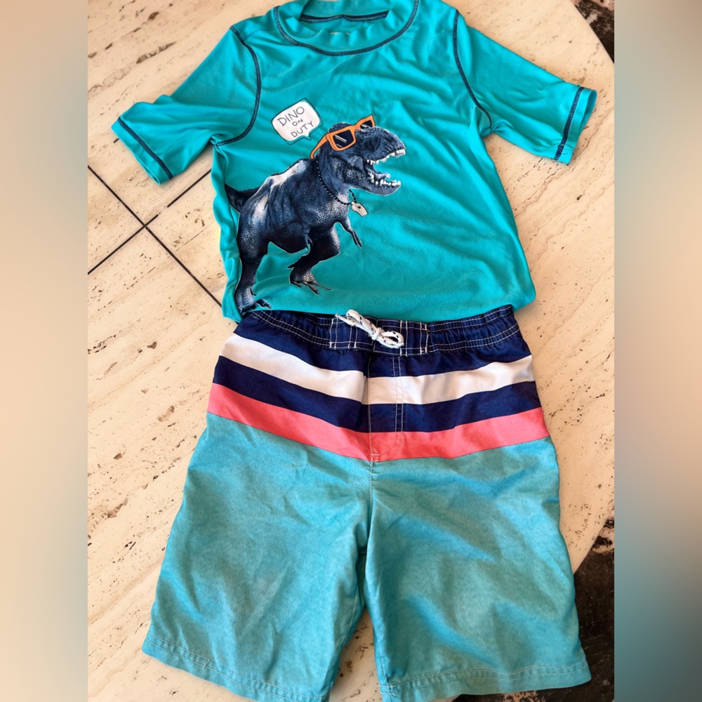 Carter's Kids Turquoise Dinosaur Swimwear